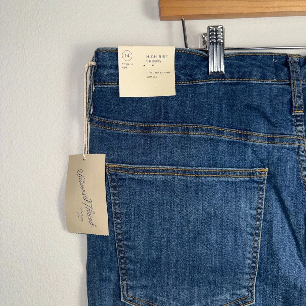 Universal Thread Womens‎ High-Rise Skinny Jeans Medium Wash Blue Size 14 Regular